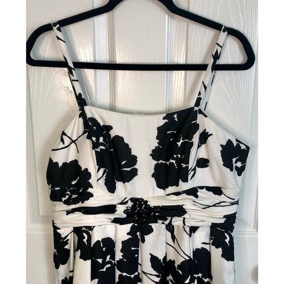 Jessica Howard Black & White Floral Cocktail Party Formal Dress - Size 14P - Picture 2 of 10
